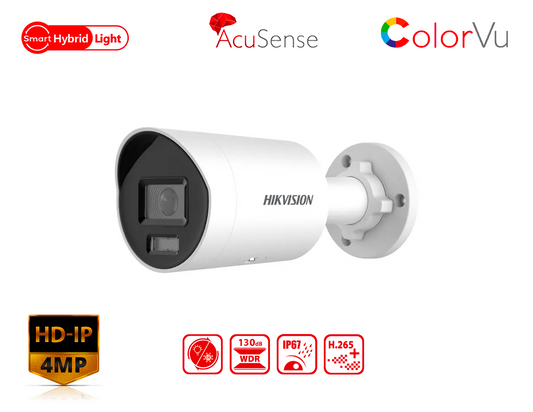 HIKVISION DS-2CD2047G2H-LIU(2.8mm) - Hikvision 4 MP Smart Hybrid Light with ColorVu Fixed Mini Bullet Network Camera