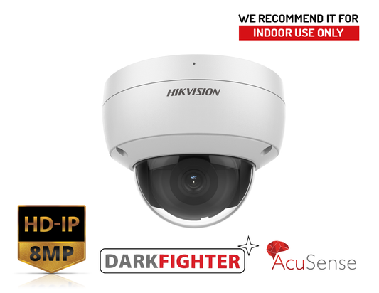 HIKVISION DS-2CD2186G2-ISU(2.8MM) - 8MP AcuSense Powered-by-Darkfighter Fixed Dome Network Camera