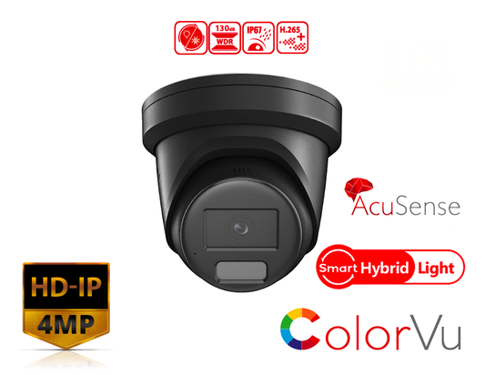 HIKVISION DS-2CD2347G2H-LIU/BLACK(2.8mm) - 4 MP Smart Hybrid Light with ColorVu Fixed Turret Network Camera