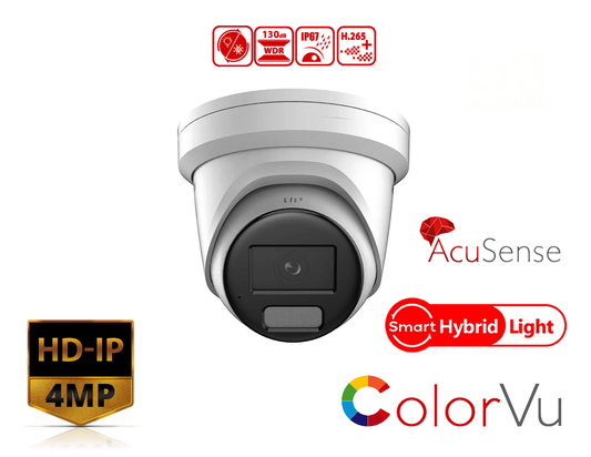HIKVISION DS-2CD2347G2H-LIU(2.8mm) - 4 MP Smart Hybrid Light with ColorVu Fixed Turret Network Camera