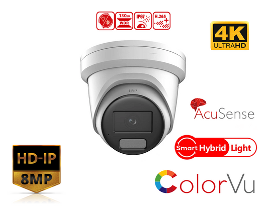 HIKVISION DS-2CD2387G2H-LIU(2.8MM) - 8 MP Smart Hybrid Light with ColorVu Fixed Turret Network Camera