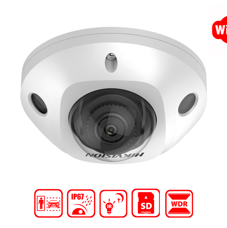 HIKVISION DS-2CD2543G2-I(WS) - Hikvision 4MP AcuSense Built-in Mic Fixed Mini Dome Network Camera