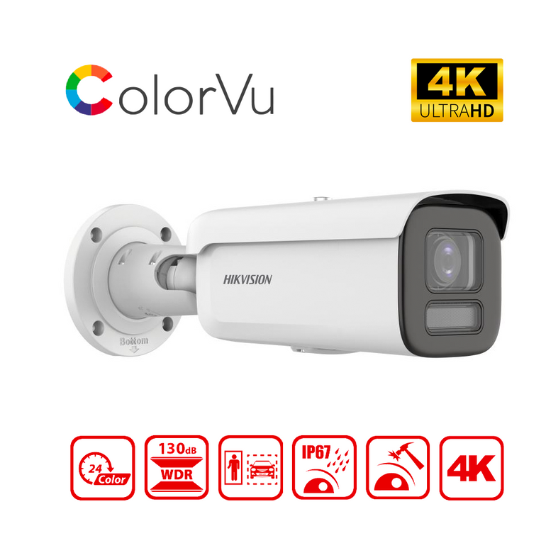 HIKVISION DS-2CD2687G2T-LZS(2.8-12MM)(C) - Hikvision 4K ColorVu Motorize Varifocal Bullet Network Camera