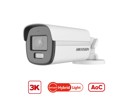 HIKVISION DS-2CE12KF0T-LFS - Hikvision 3K ColorVu Smart Hybrid Light Fixed Bullet Camera