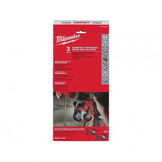 Milwaukee 18V Compact Bandsaw Blades - 900mm x 10 TPI - 3 Piece - 48390609