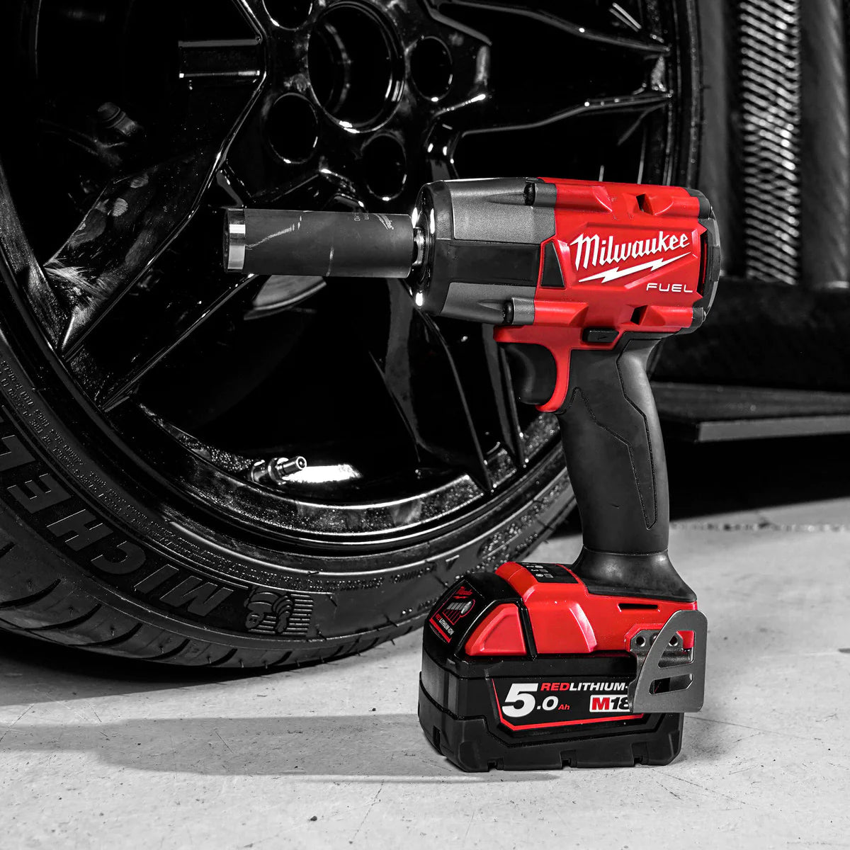 Milwaukee M18FPP2F3-502X 18V Fuel Combi Drill + Impact Wrench with 2 x 5.0Ah Battery Charger & Case 4933492641