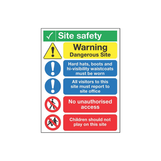 "SITE SAFETY" NOTICE SIGN 400MM X 300MM