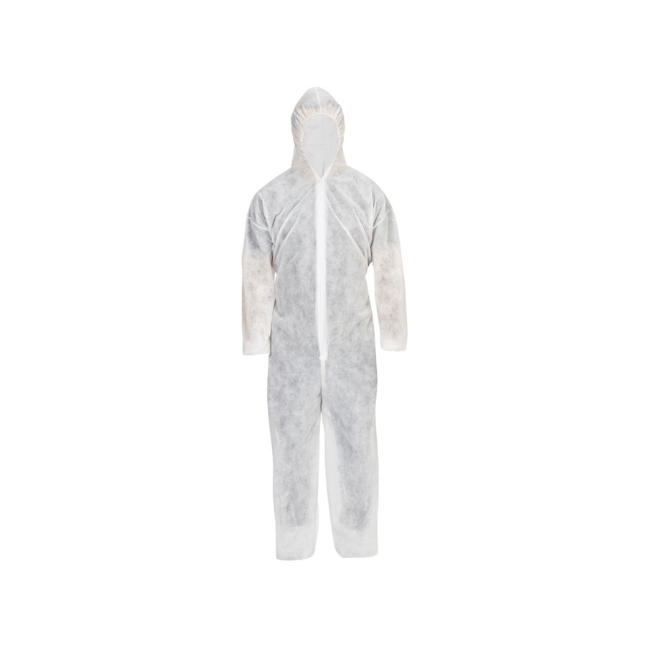 DISPOSABLE COVERALL WHITE X LARGE 53 3/4" CHEST 33" L