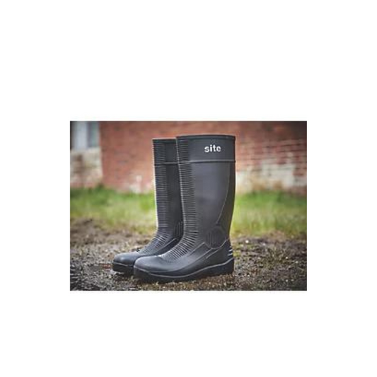 SITE TRENCH SAFETY WELLIES BLACK SIZE 9