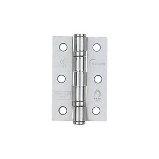 ECLIPSE SATIN CHROME GRADE 7 FIRE RATED BALL BEARING HINGES 76MM X 51MM 2 PACK