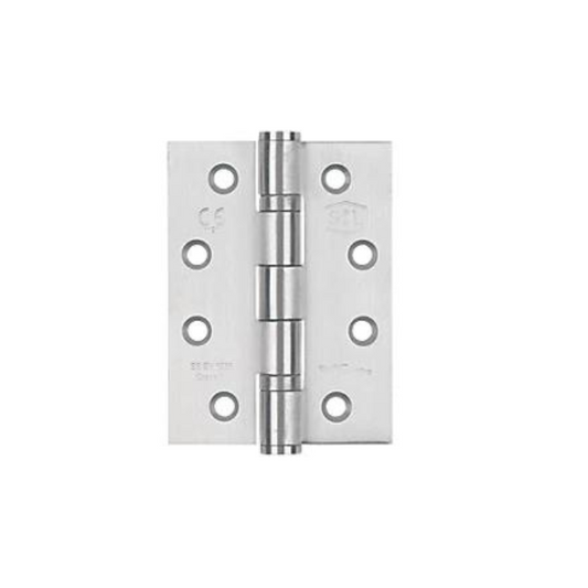 SMITH & LOCKE SATIN STAINLESS STEEL GRADE 11 FIRE RATED BALL BEARING HINGES 102MM X 76MM 3 PACK