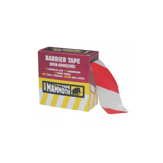 EVERBUILD BARRIER TAPE RED / WHITE 500M X 72MM