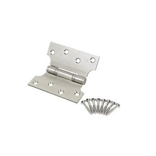 SMITH & LOCKE SATIN STAINLESS STEEL GRADE 13 FIRE RATED PARLIAMENT HINGES 102MM X 102MM 2 PACK