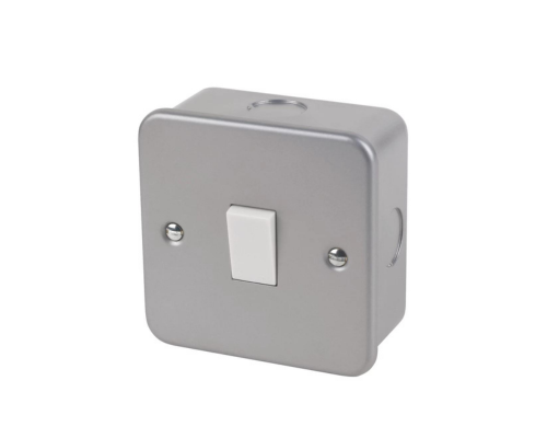 10AX 1-GANG 2-WAY METAL CLAD SWITCH WITH WHITE INSERTS