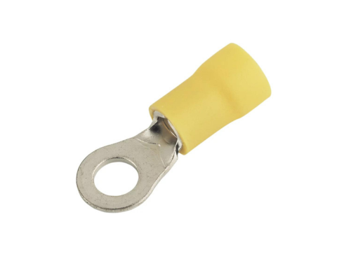 INSULATED YELLOW 6MM RING CRIMP 100 PACK