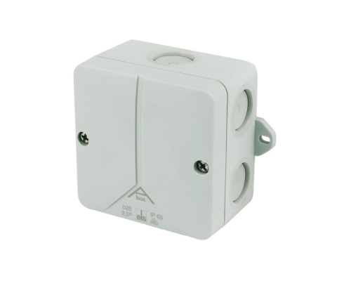 CED IP65 24A 5-TERMINAL WEATHERPROOF OUTDOOR ADAPTABLE BOX 80MM X 52MM X 80MM