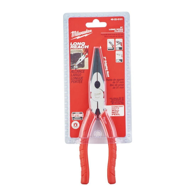 Milwaukee Torque Lock Long Nose Pliers - 1pc 48226101 (8in) 200mm Capacity 68mm