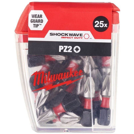 Milwaukee 4932472041 Shockwave PZ2 Screwdriver Bit - 25 Pack