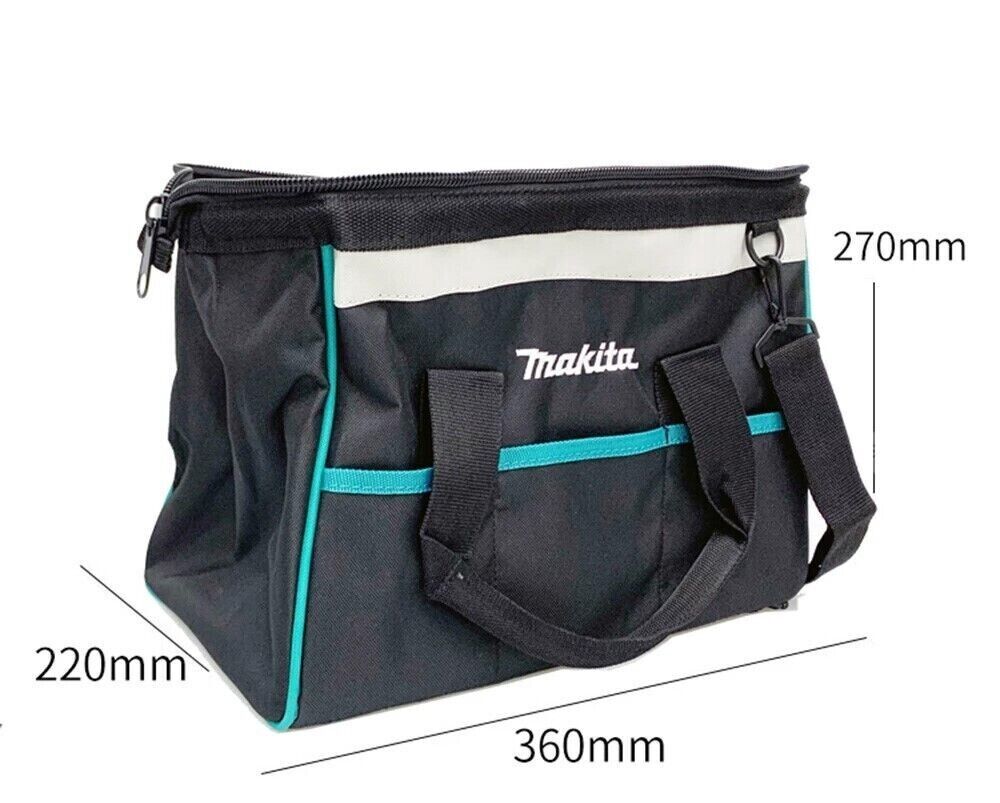 Makita 14" 36cm Open Mouth LXT ToolBag Tool Bag Holdall Blue + Shoulder Strap