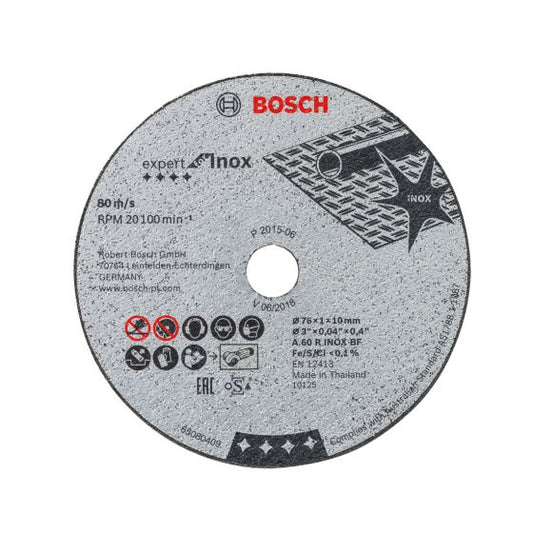 BOSCH 76MM EXPERT FOR INOX MINI GRINDING DISC FOR GWS 12V-76 X5 PCS