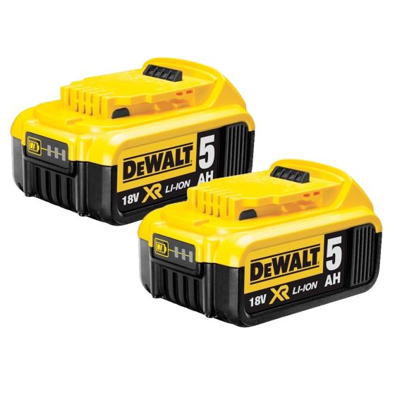 DeWalt DCB184X2 18V 5Ah XR Li-Ion Batteries Twinpack