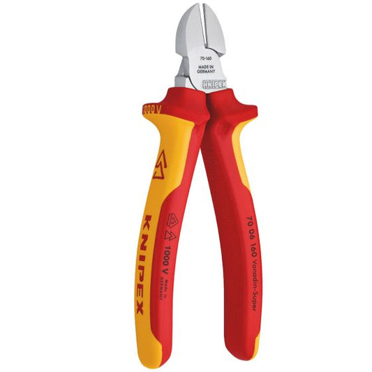 KNIPEX 70 06 160 INSULATED VDE DIAGONAL CUTTERS 160MM