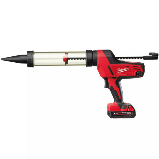 Milwaukee C18PCG/400T-201B 18V Caulking Gun Transparent Tube 400ml with 1 x 2.0Ah Battery & Charger 4933441814