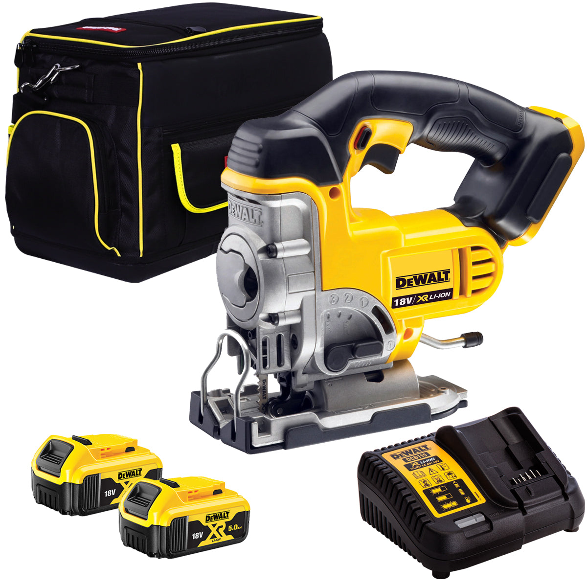 Dewalt DCS331N 18V Jigsaw with 2 x 4.0Ah Batteries & Charger in Tool Bag