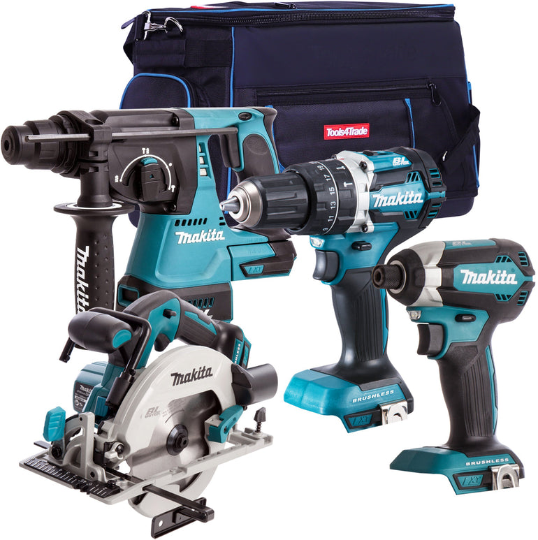 Makita 18V Cordless Brushless 4 Piece Tool Kit No Battery & Charger