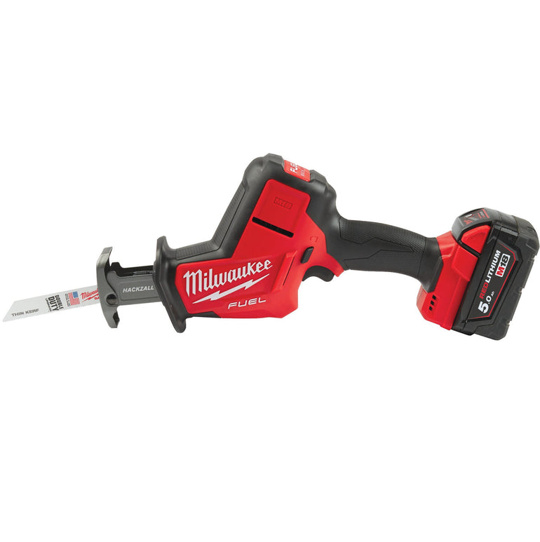 Milwaukee M18FHZ-0 18V Fuel Brushless Hackzall Reciprocating Saw with 1 x 5.0Ah Battery & Charger