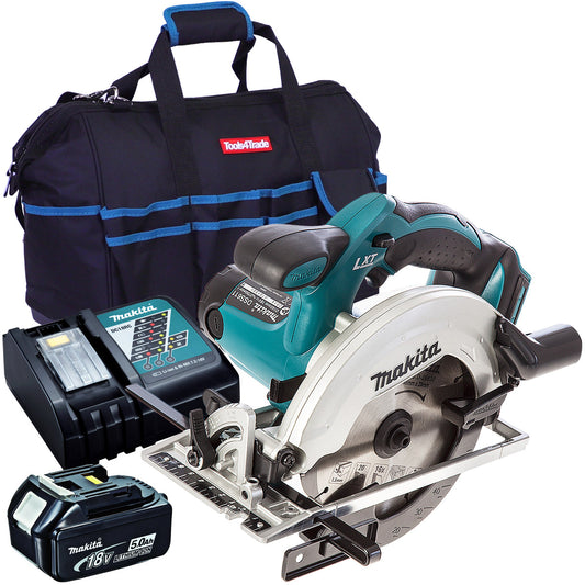 Makita DSS611Z 18V Cordless 165mm Circular Saw with 1 x 5.0Ah Battery Charger & Bag