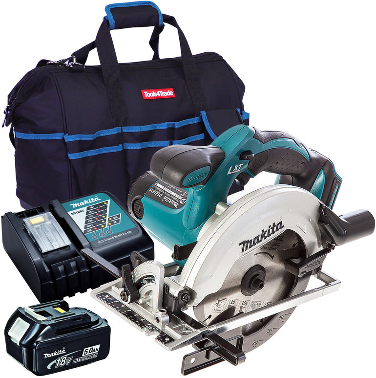 Makita DSS611Z 18V Cordless 165mm Circular Saw with 1 x 5.0Ah Battery Charger & Bag