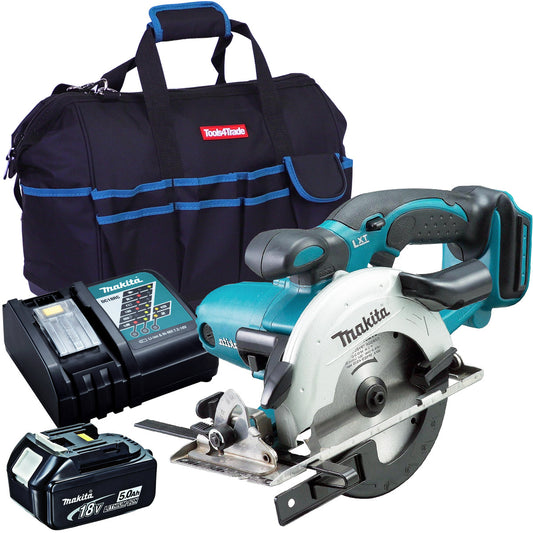 Makita DSS501Z 18V 136mm Circular Saw with 1 x 5.0Ah Battery Charger & Bag