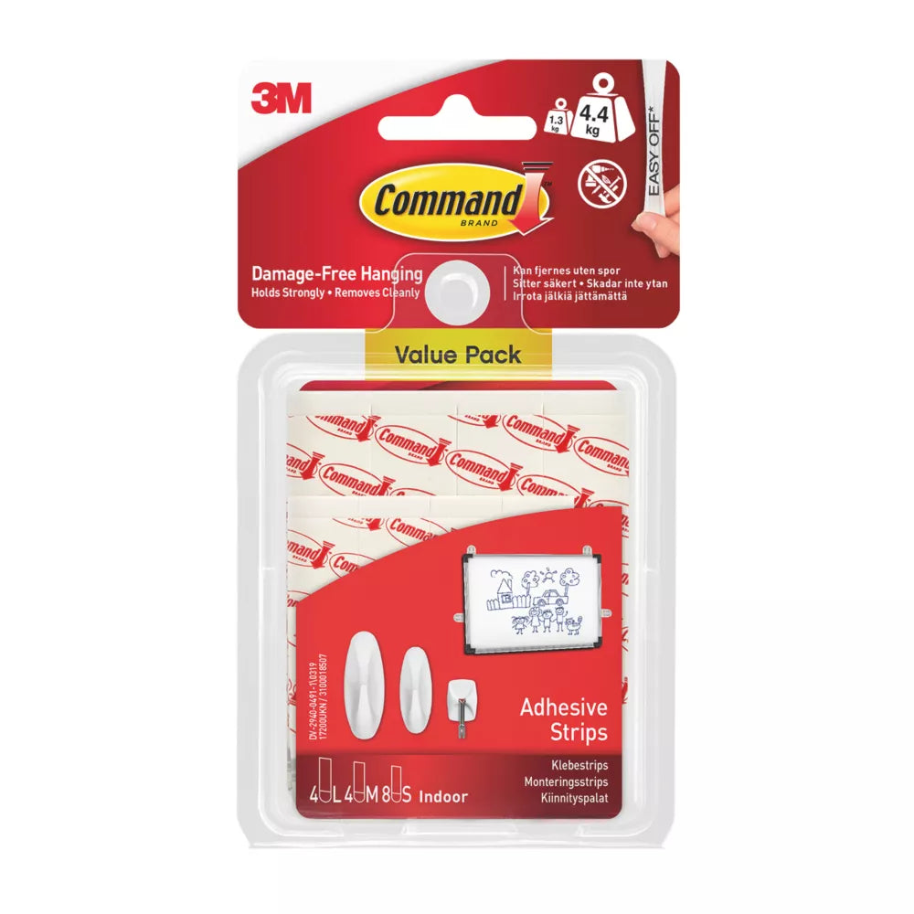 COMMAND SELF-ADHESIVE STRIPS ASSORTED 16 PIECE SET