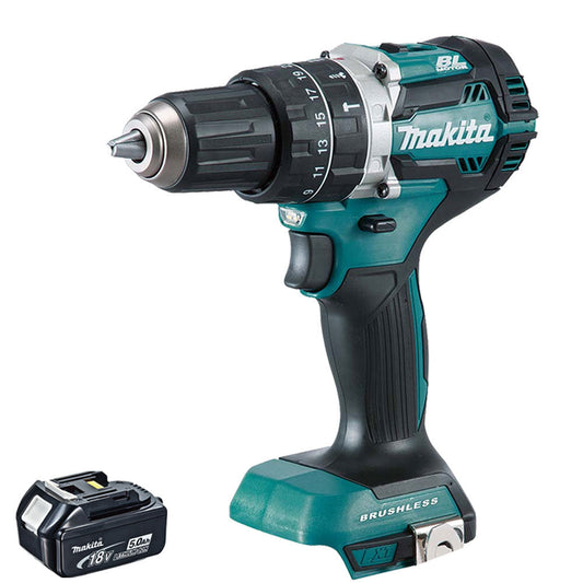 Makita DHP484Z 18V LXT Cordless Brushless Combi Drill with 1 x 5.0Ah Battery