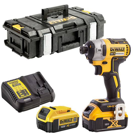 DeWalt DCF887N 18V Brushless Impact Driver with 2 x 4.0Ah Battery Charger & Case