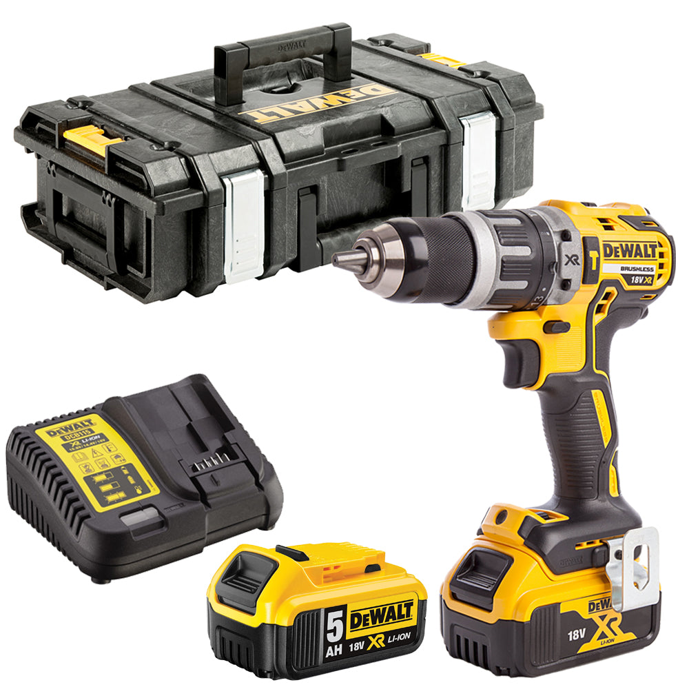 Dewalt DCD796N 18V Brushless Combi Drill 2 x 5.0Ah Batteries Charger & Case