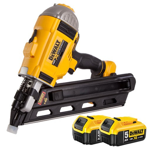 DeWalt DCN692N 18V Brushless First Fix Framing Nailer with 2 x 5.0Ah Battery