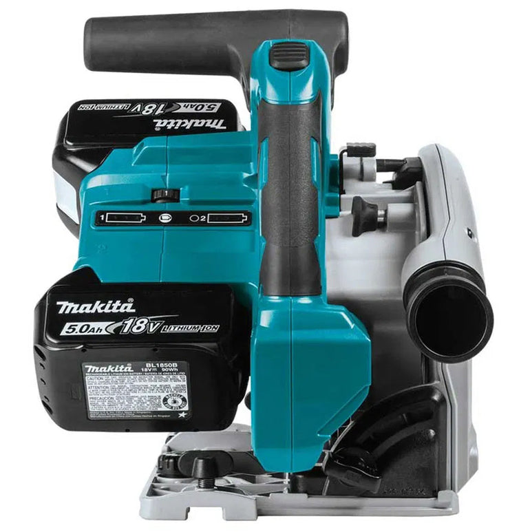 Makita DSP600ZJ 36V Brushless 165mm Plunge Saw with 2 x 1.5m Guide Rail & Case + Rail Bag