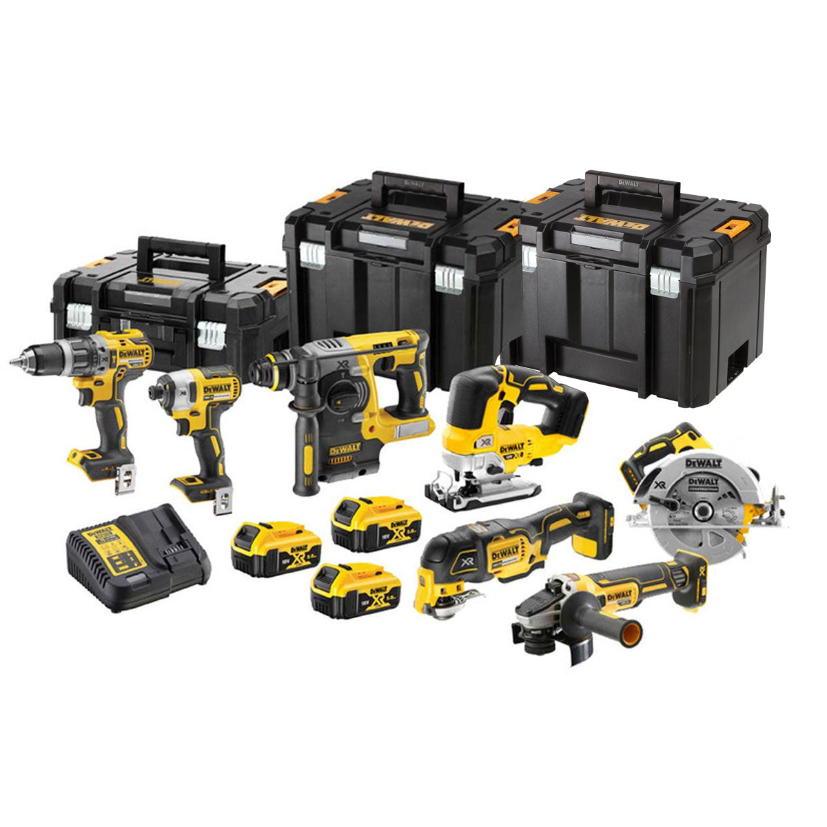 Dewalt DCK755P3T 18V Brushless 7 Piece Power Tool Kit with 3 x 5.0Ah Batteries