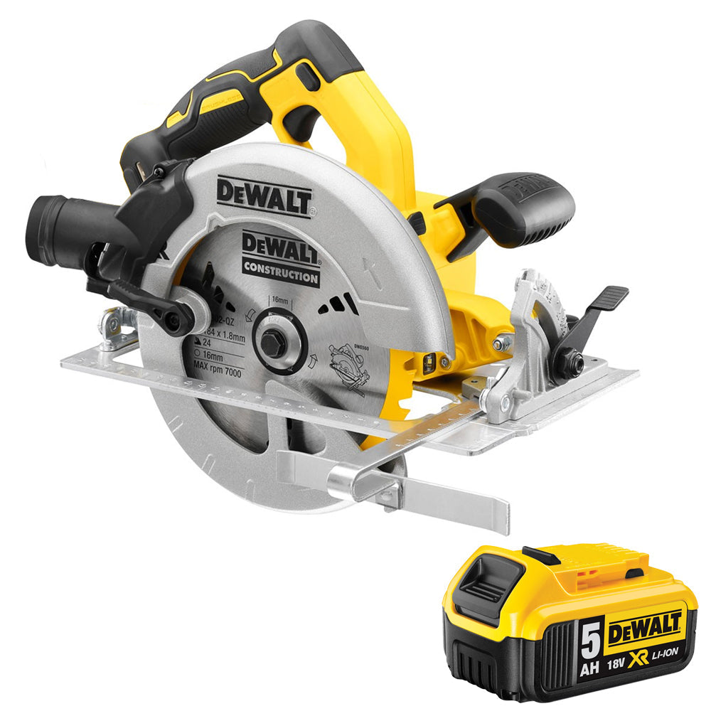 DeWalt DCS570N 18V 184mm Brushless Circular Saw with 1 x 5.0Ah Battery