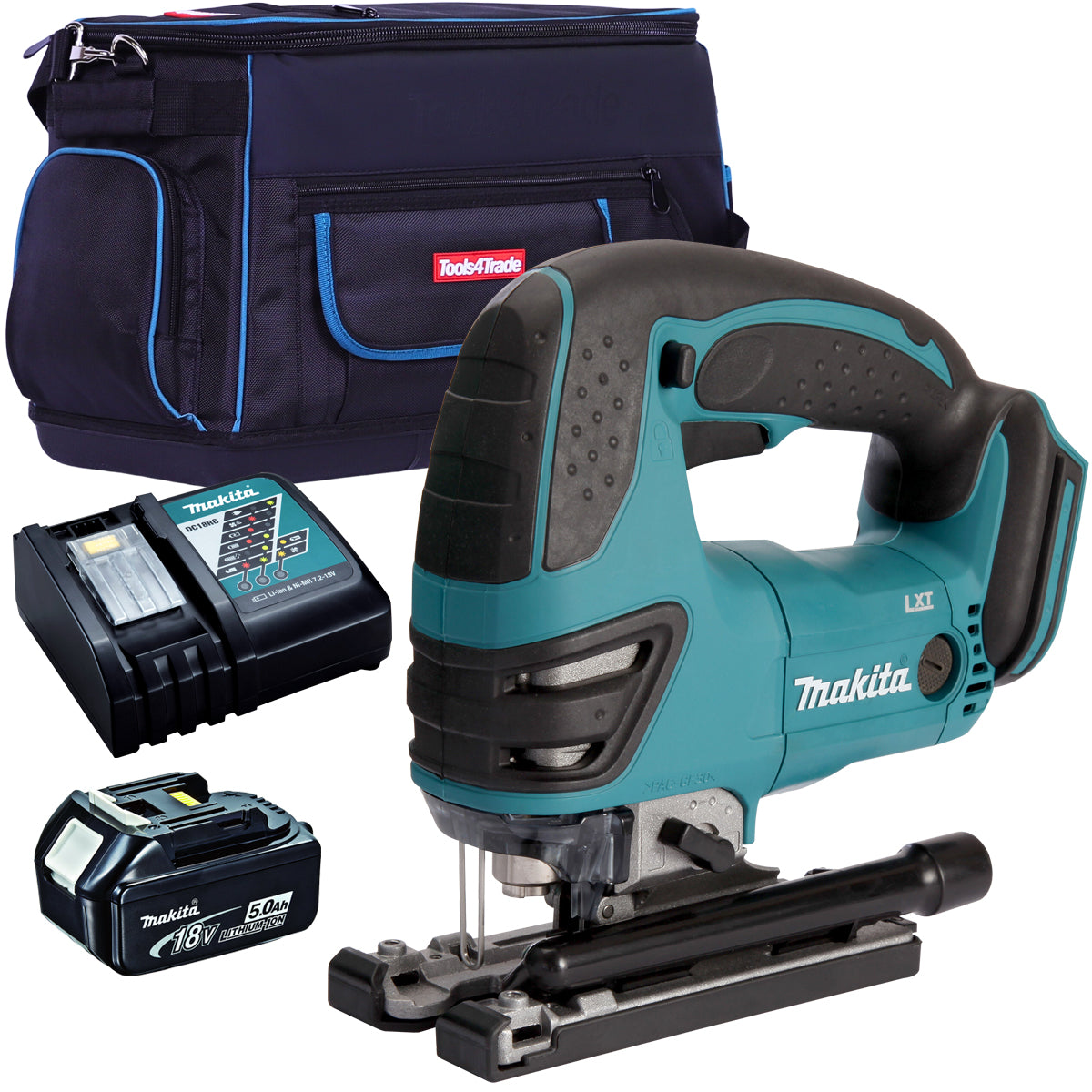 Makita DJV180Z 18V Cordless Jigsaw with 1 x 5.0Ah Battery Charger & Bag