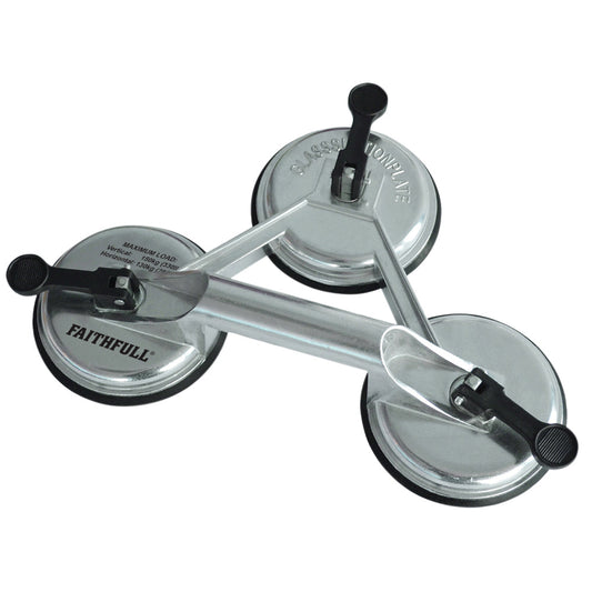 Faithfull FAISUCPAD3P Triple Pad Aluminium Pro Suction Lifter