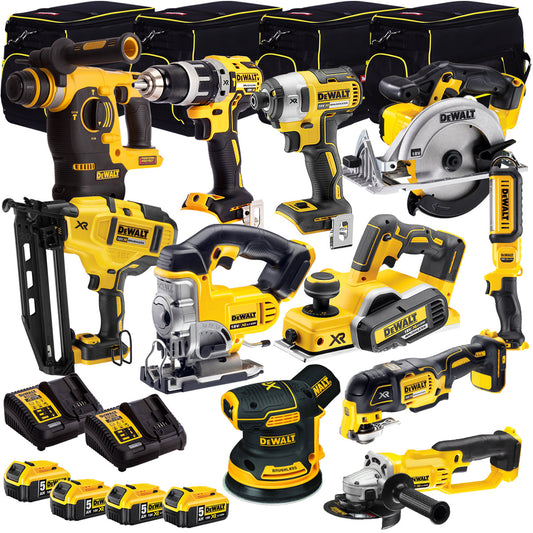 Dewalt 18V 11 Piece Power Tool Kit with 4 x 5.0Ah Batteries T4TKIT-917