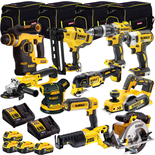 Dewalt 18V 11 Piece Power Tool Kit with 4 x 5.0Ah Batteries T4TKIT-919