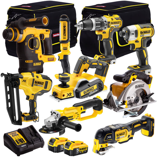 Dewalt 18V 9 Piece Power Tool Kit with 2 x 5.0Ah Batteries T4TKIT-924