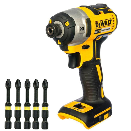 DeWalt DCF887N 18V Li-Ion Brushless 3-Speed Impact Driver Body with 5 x Ph2 Bit