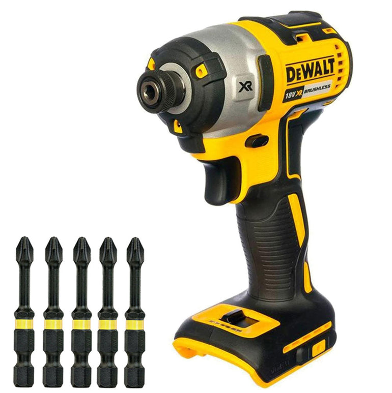 DeWalt DCF887N 18V Li-Ion Brushless 3-Speed Impact Driver Body with 5 x Ph2 Bit