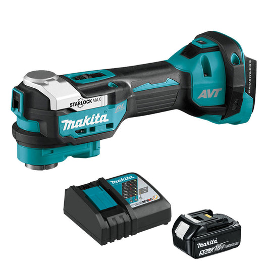 Makita DTM52Z 18V Brushless Oscillating Multi Tool 1 x 5.0Ah Battery & Charger