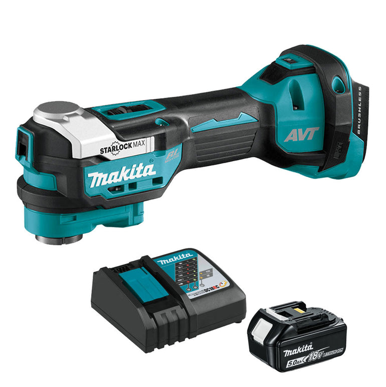 Makita DTM52Z 18V Brushless Oscillating Multi Tool 1 x 5.0Ah Battery & Charger